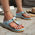 Damen Wedge-Sandalen mit elegantem Schmuckdetail R&B