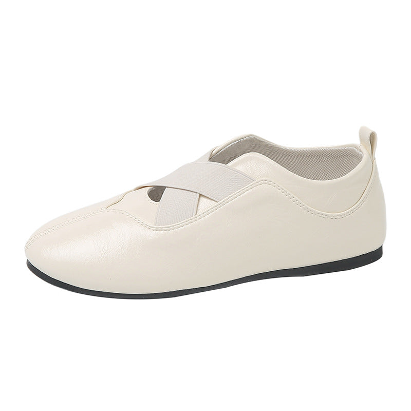 Damen elegante und bequeme Ballerinas mit raffinierter Gummizug-Ästhetik R&B