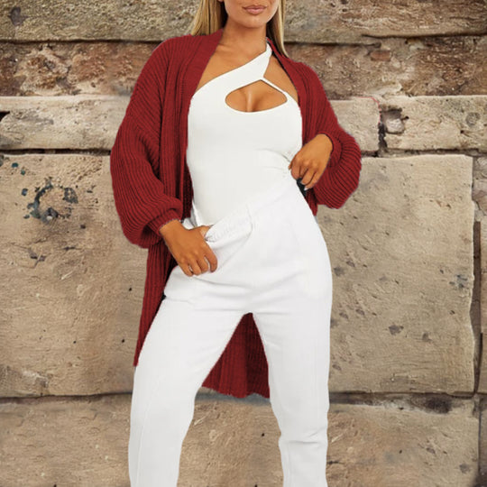Damen Grobstrick-Cardigan mit weitem Schnitt und praktischen Taschen R&B