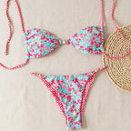 Damen Bikini-Set mit raffiniertem Leopardenmuster und eleganten Perlendetails R&B