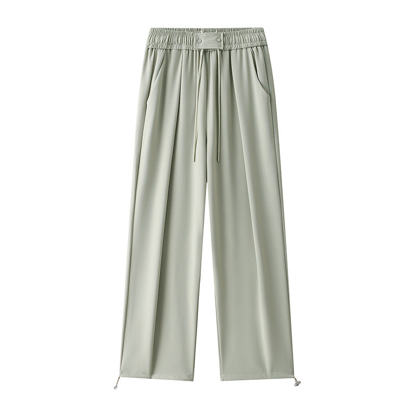 Damen Weitgeschnittene Freizeithose mit elastischem Bund und verstellbarem Kordelzug R&B
