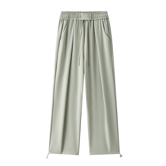 Damen Weitgeschnittene Freizeithose mit elastischem Bund und verstellbarem Kordelzug R&B