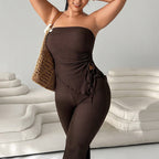 Damen Kombinationsanzug mit elegantem Volant und schmalem Bein R&B