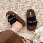 Damen Hausschuhe im Boho-Stil mit dekorativen Perlen EB