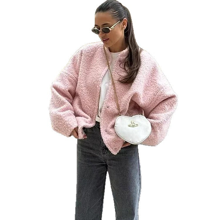 Damen Gemütlicher Teddy-Mantel mit oversized Schnitt R&B