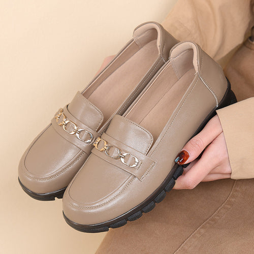 Damen Mokassins mit modischem Kettendetail und rutschfester Sohle R&B