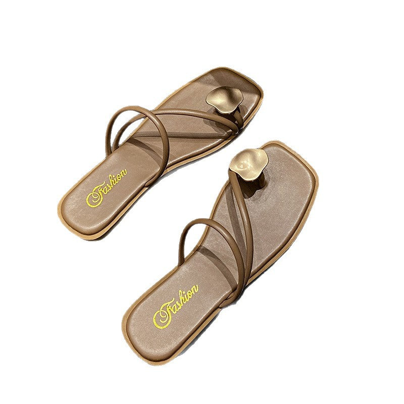 Damen stilvolle Flip-Flops mit glamourösen Herz-Applikationen EB