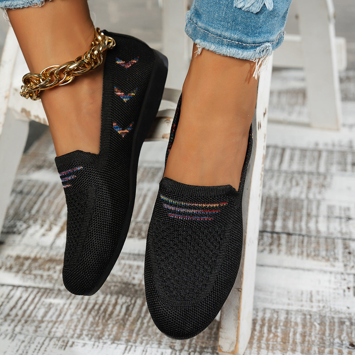 Damen Atmungsaktive Schuh mit elastischem Riemendesign R&B