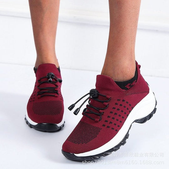 Damen leichte und atmungsaktive Sportschuhe mit elastischem Schnürsystem R&B