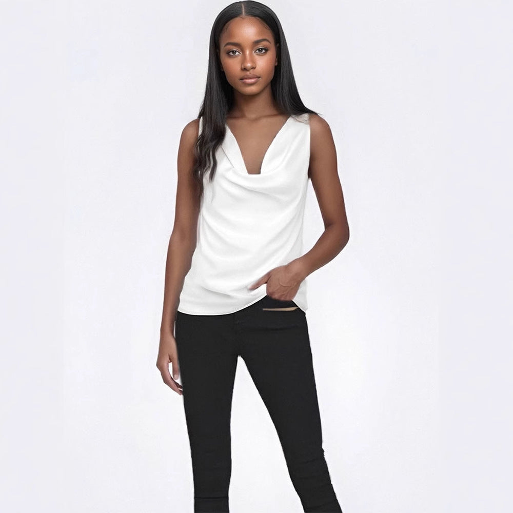 Damen elegant drapiertes Top R&B