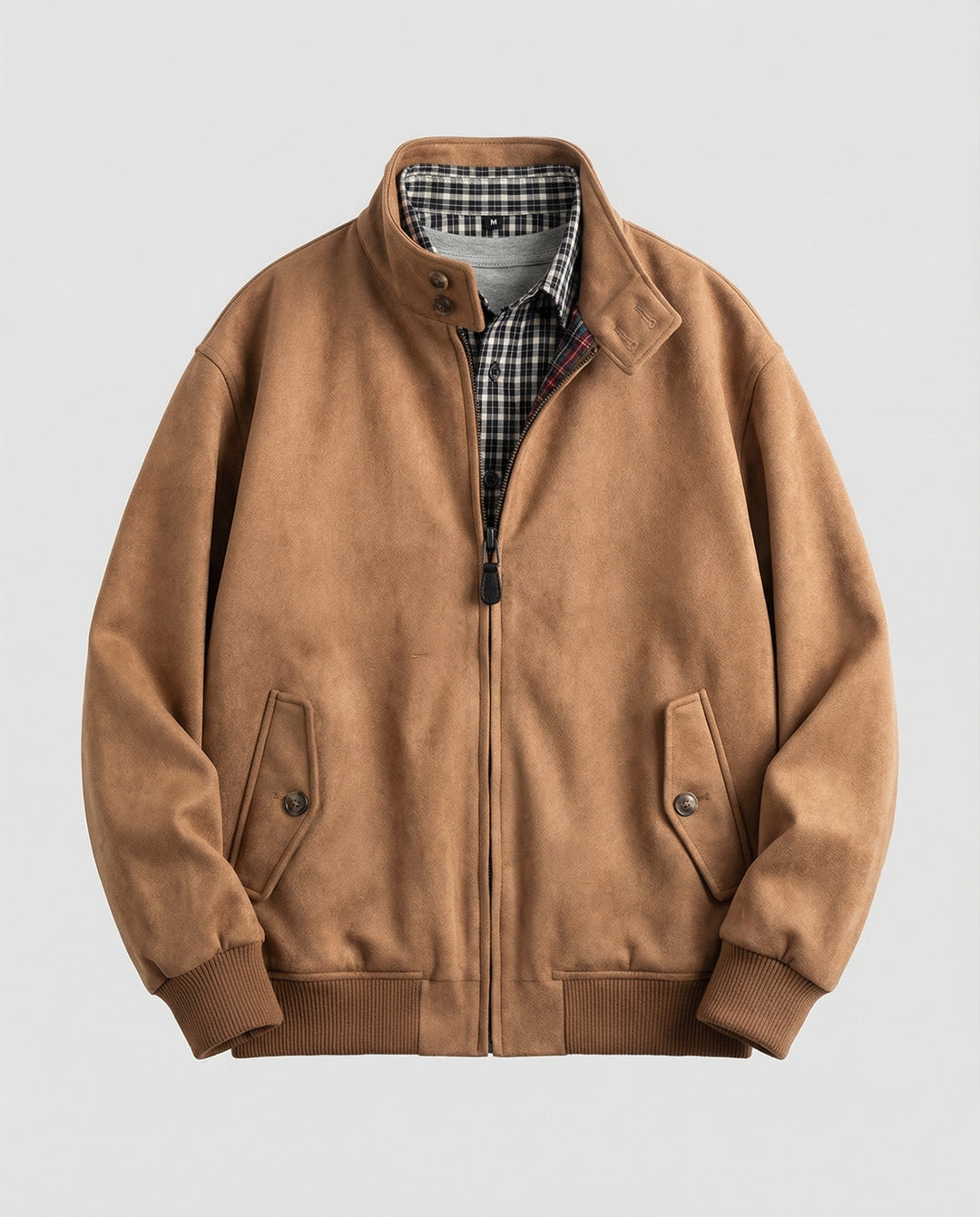 Damen Jacke Vintage Wildleder-Optik Braun Locker Herbst