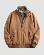 Damen Jacke Vintage Wildleder-Optik Braun Locker Herbst