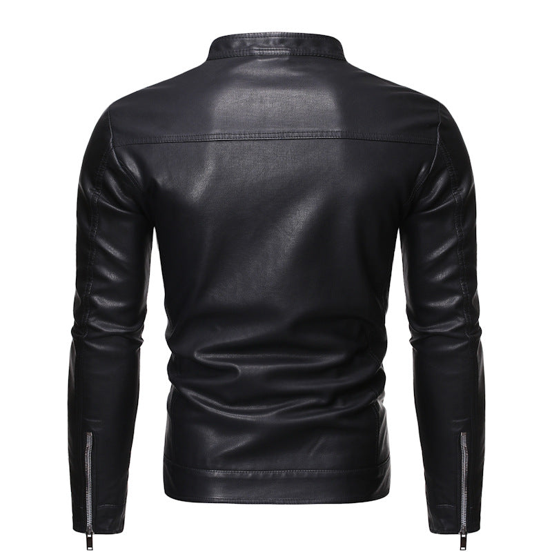 Herren jacke mit modernem Stehkragen und glattem Finish R&B