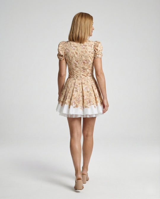 Damen Tüll Abendkleid mit Korsage
