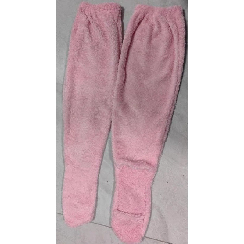 Damen Kuschelige Overknee-Socken aus weichem Fleece R&B