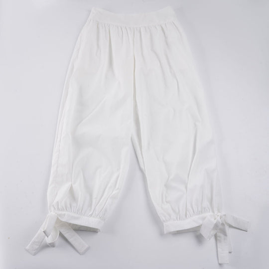 Damen weite Baumwollhose mit elastischem Bund und verstellbaren Bindebändern R&B