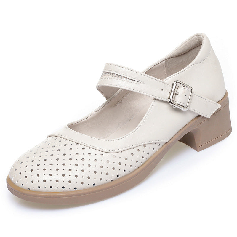 Damen Mary Jane Komfort Schuhe mit atmungsaktiver Oberflächengestaltung und elegantem Riemchen R&B