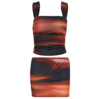 Damen Mini-Kleid mit gerafftem Oberteil und elastischem Bund R&B