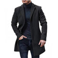 Herren eleganter und klassischer Wollmantel mit schmalem Schnitt R&B