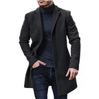 Herren eleganter und klassischer Wollmantel mit schmalem Schnitt R&B