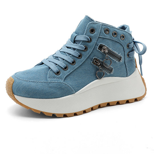 Damen High-Top Sneakers mit modischen Reißverschlussdetails und dämpfender Laufsohle R&B