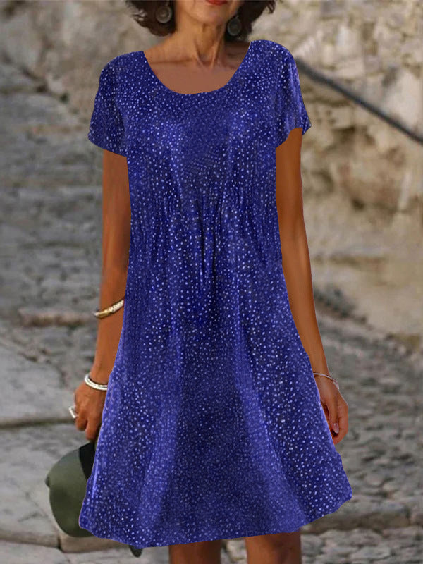 Damen lässiges Sommerkleid mit modernen Mustern und femininem Schnitt R&B