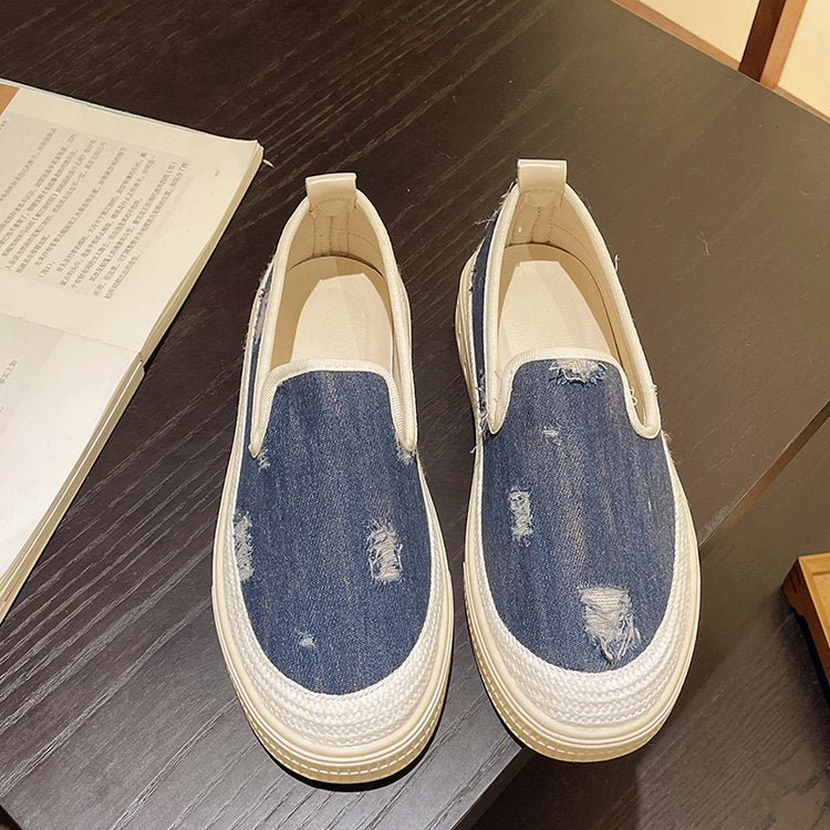 Damen Slip-On Sneaker mit lässigem Denim-Design und elastischem Einstieg R&B