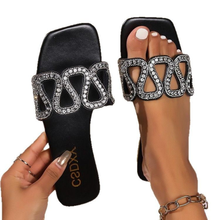 Damen Glitzernde Riemensandalen mit elegantem Schmuckdetail R&B