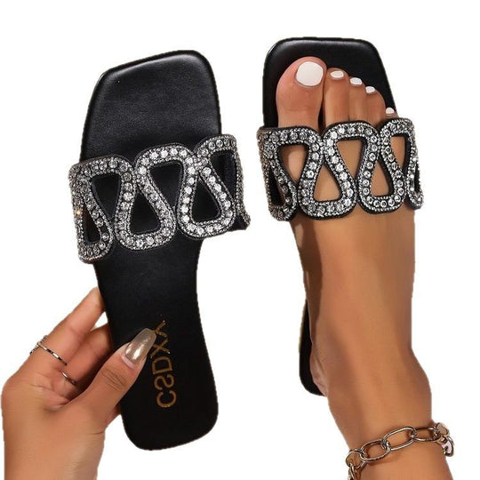 Damen Glitzernde Riemensandalen mit elegantem Schmuckdetail R&B