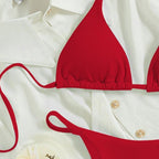 Damen Triangel-Bikini mit verstellbaren Trägern und elegantem Unterteil R&B