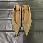 Damen elegante spitze Ballerinas mit glitzerndem Strassdesign R&B