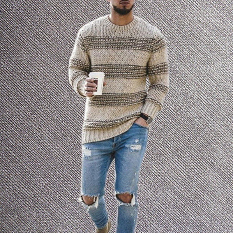 Herren Strickpullover mit strukturiertem Muster und modernem Schnitt