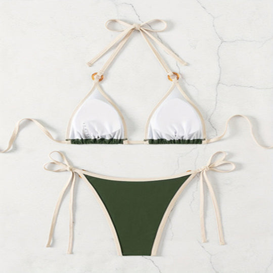 Damen Triangel-Bikini mit eleganten goldenen Akzenten R&B