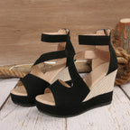 Damen Wedge-Sandaletten mit modischem Riemendesign und anatomischem Fußbett R&B