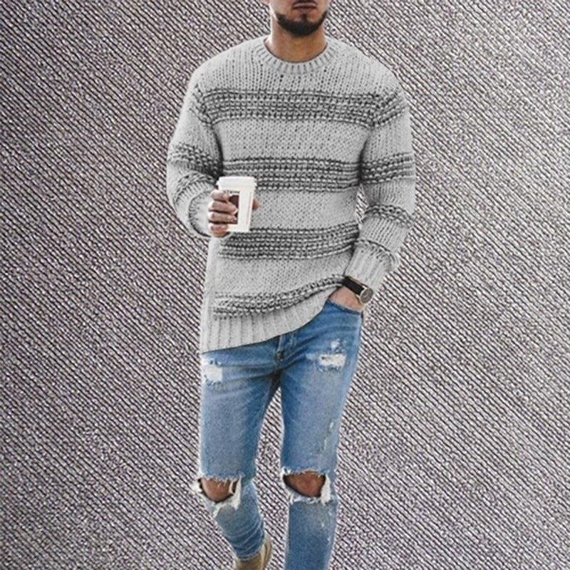 Herren Strickpullover mit strukturiertem Muster und modernem Schnitt R&B