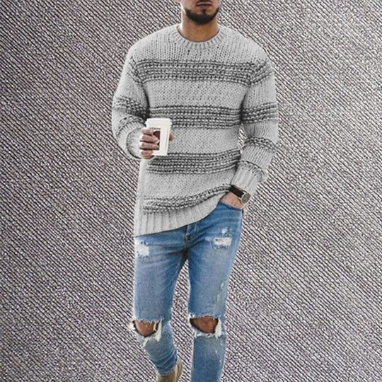 Herren Strickpullover mit strukturiertem Muster und modernem Schnitt R&B