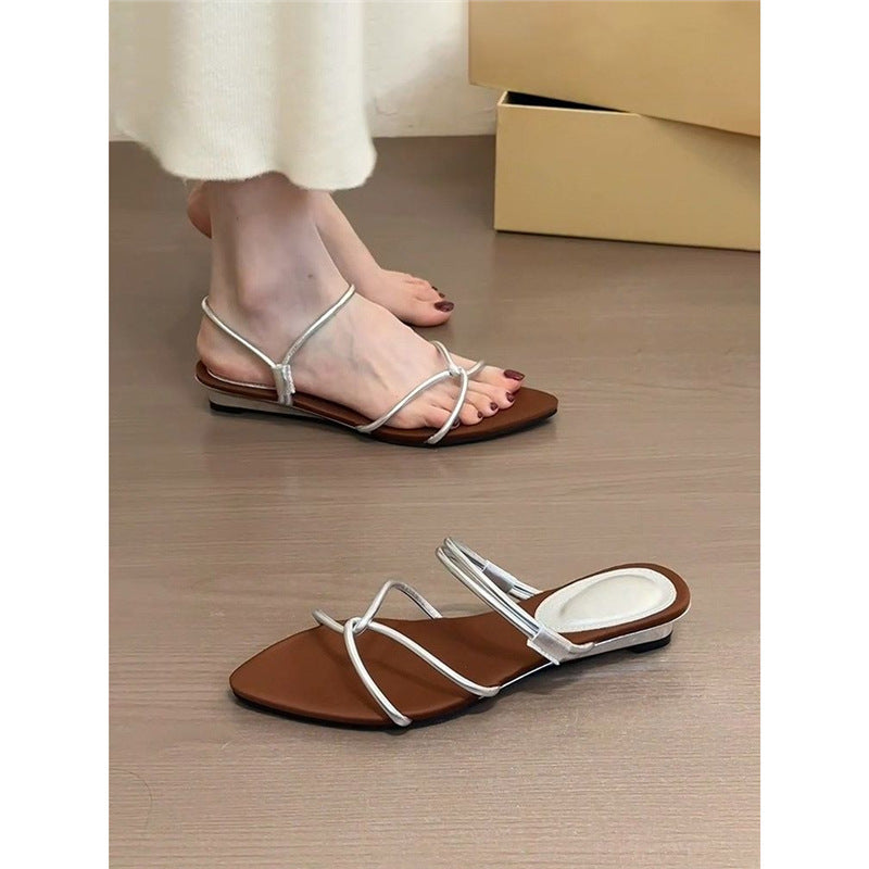 Damen elegante Slingback-Sandalen mit raffiniertem Riemendesign R&B