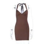 Damen figurbetontes Abendkleid mit elegantem Neckholder R&B