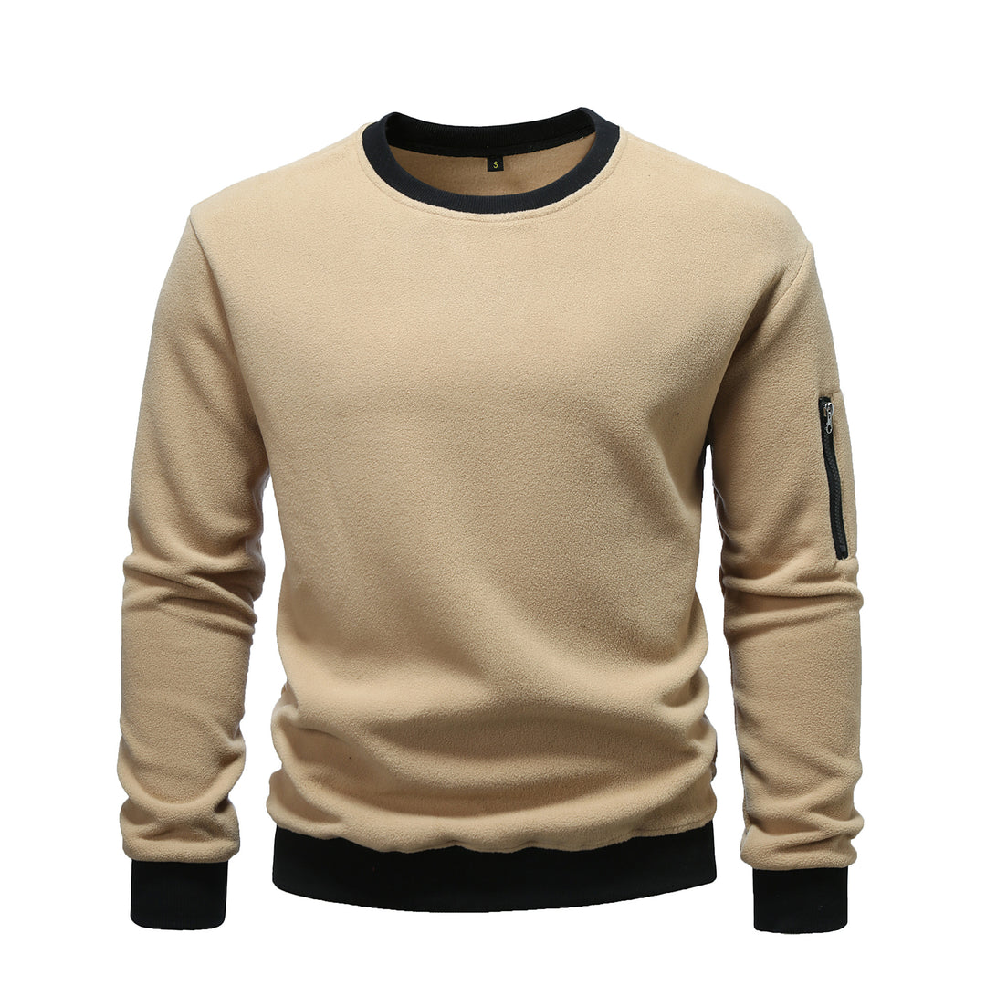 Herren kuscheliger Fleece-Pullover mit Reißverschlusstasche R&B