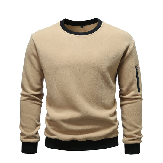 Herren kuscheliger Fleece-Pullover mit Reißverschlusstasche R&B
