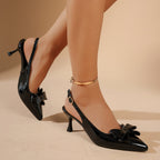 Damen Slingpumps mit dekorativer Schleifenapplikation und elegantem Kitten-Heel R&B