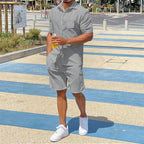 Herren lässiges Kurzarm-Walking-Outfit mit praktischen Taschen R&B