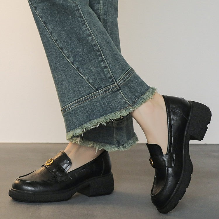 Damen Komfortable Mokassin-Lauflernschuhe mit modischer Schnallen-Applikation R&B