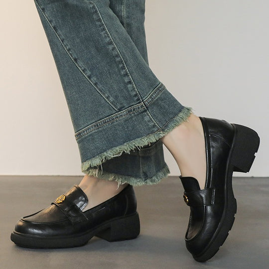 Damen Komfortable Mokassin-Lauflernschuhe mit modischer Schnallen-Applikation R&B