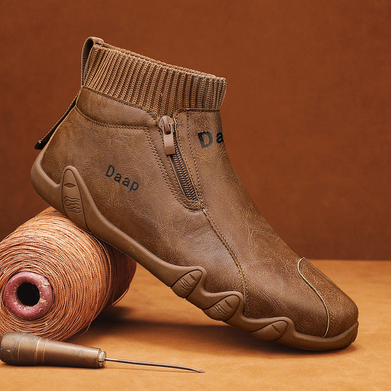 Damen trendige Stiefel mit elastischem Schaft und rutschfester Sohle R&B