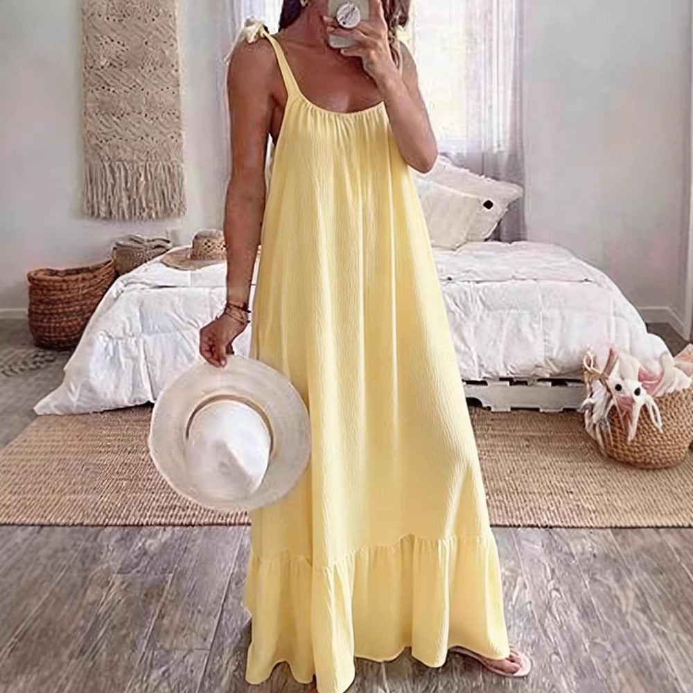 Damen Maxikleid mit trägerlosem Design R&B