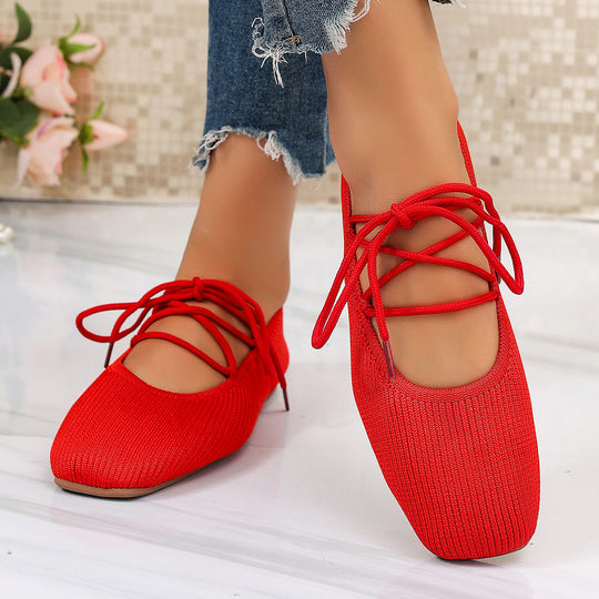 Damen elegante Schnürschuhe mit elastischem Obermaterial R&B