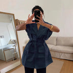 Damen modische Utility-Weste mit oversize Schnitt und praktischen Taschen R&B