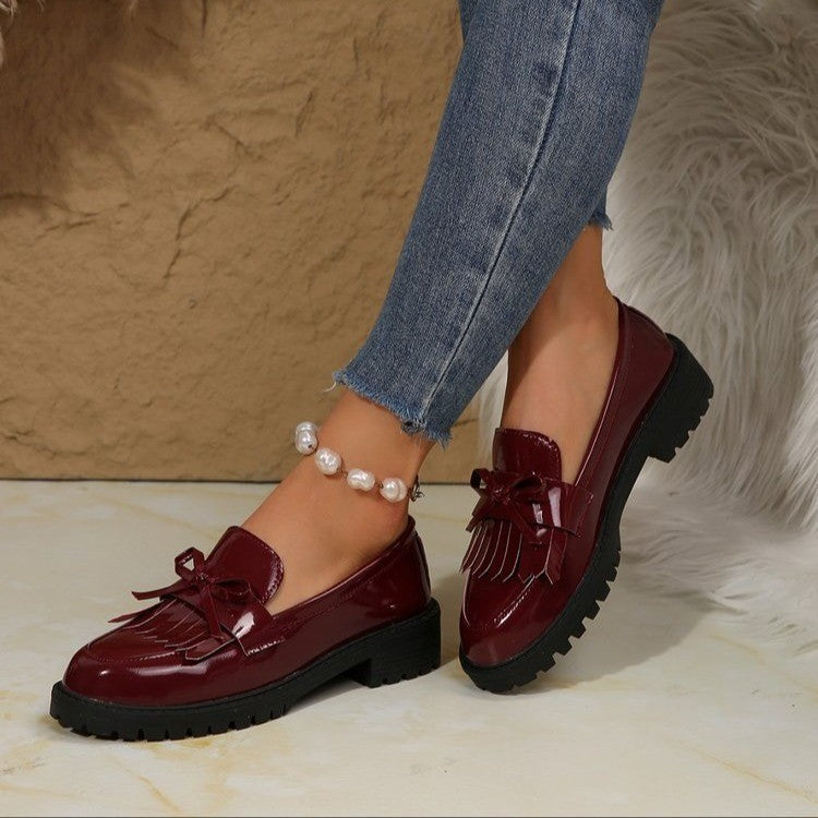 Damen Elegante Mokassins mit modischem Fransen-Design