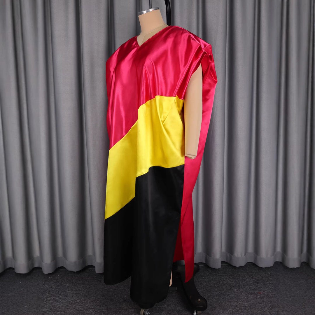 Damen asymmetrisches Kaftan-Kleid mit voluminösen Ärmeln R&B